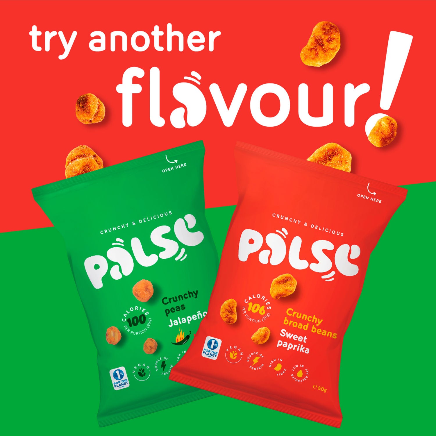 Pulse crunchy broad beans sweet paprika 50g, UK version