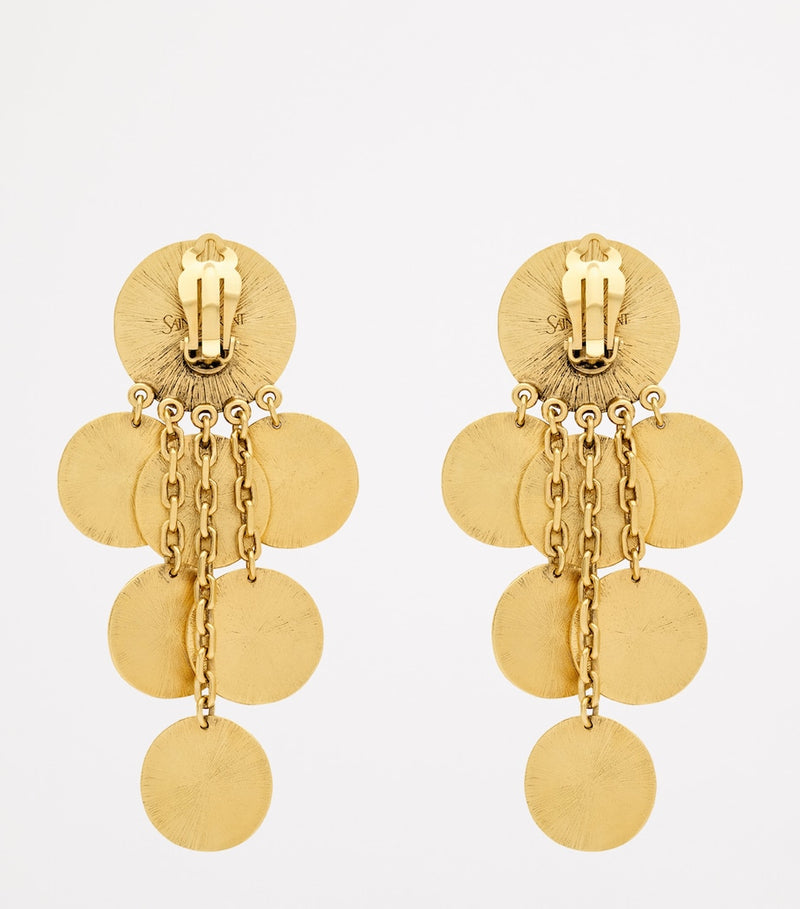 Saint Laurent medallion chandelier clip-on earrings, UK version