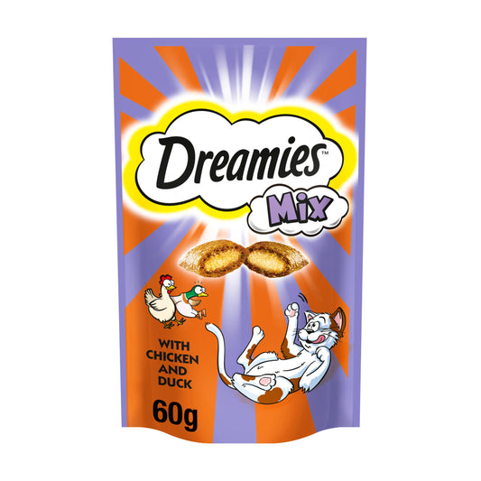 Dreamies Pride Mix Cat Treat Biscuits with Chicken & Duck 60g Cat Food & Accessories Sainsburys   