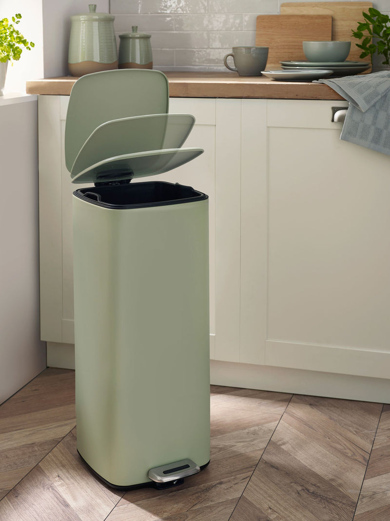 Sage green pedal bin 30L (British brand)