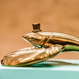 Fortnum's lobster bottle opener in metallic gold with engraved logo - British product