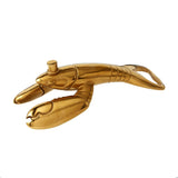 Fortnum's lobster bottle opener in metallic gold with engraved logo - British product