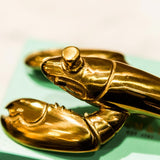Fortnum's lobster bottle opener in metallic gold with engraved logo - British product