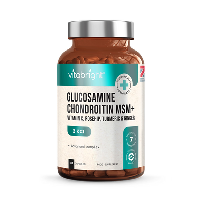 Holland & Barrett VitaBright Glucosamine, Chondroitin MSM 7-in-1 Complex Joint Supplement - 2127mg per Serving - 180 Capsules- Buy online at McGrocer