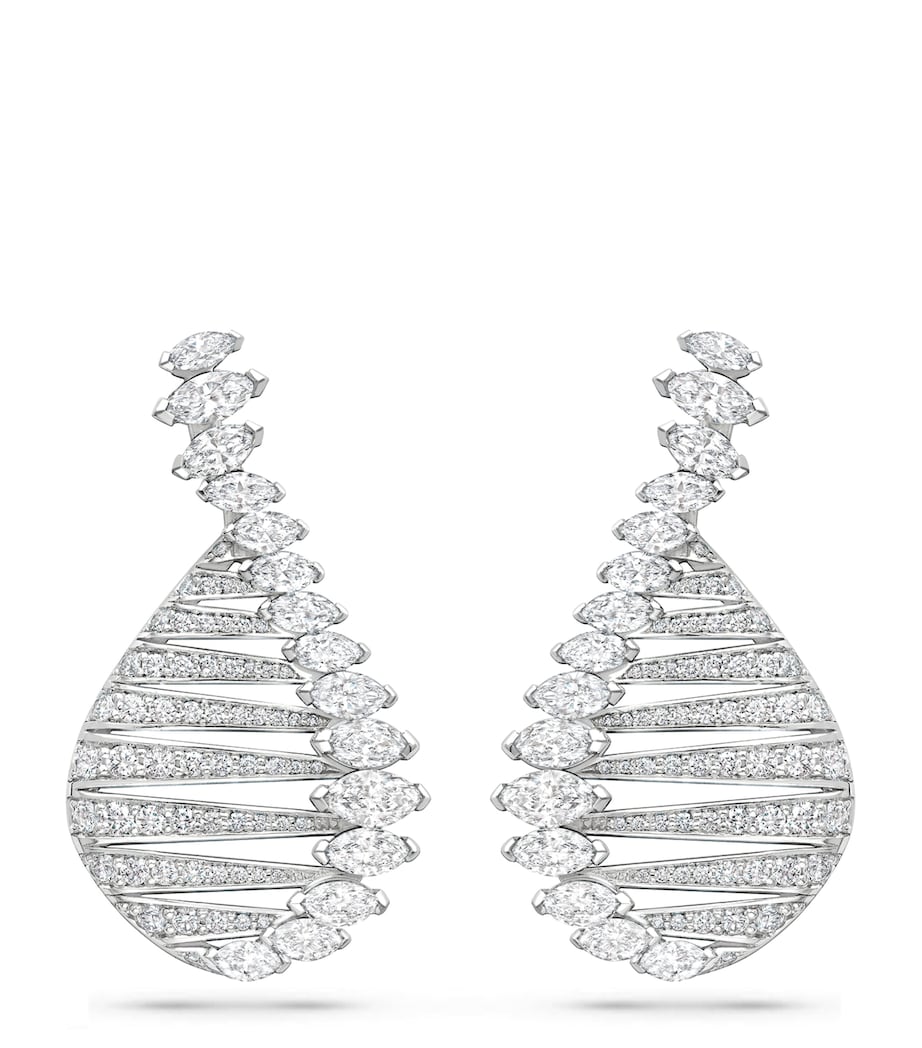 Boodles platinum and diamond drop earrings, imported from the UK