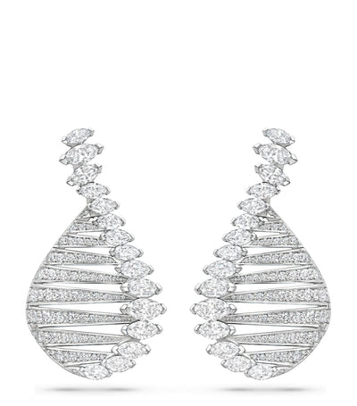 Harrods Boodles Platinum and Diamond Play of Light Drop Earrings- Buy online at McGrocer