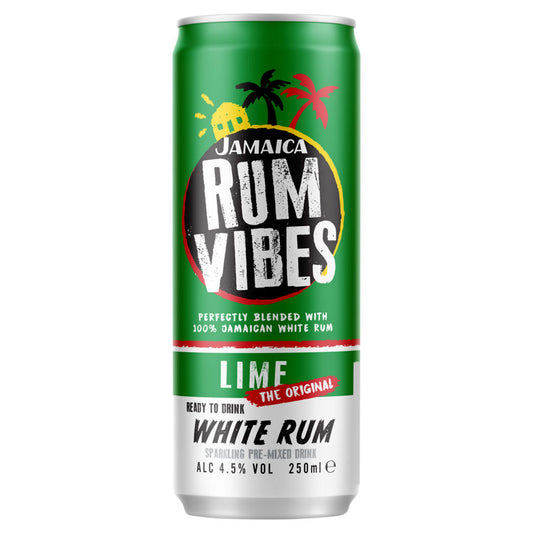 Jamaica Rum Vibes Lime White Rum Sparkling Pre-Mixed Drink GOODS ASDA   