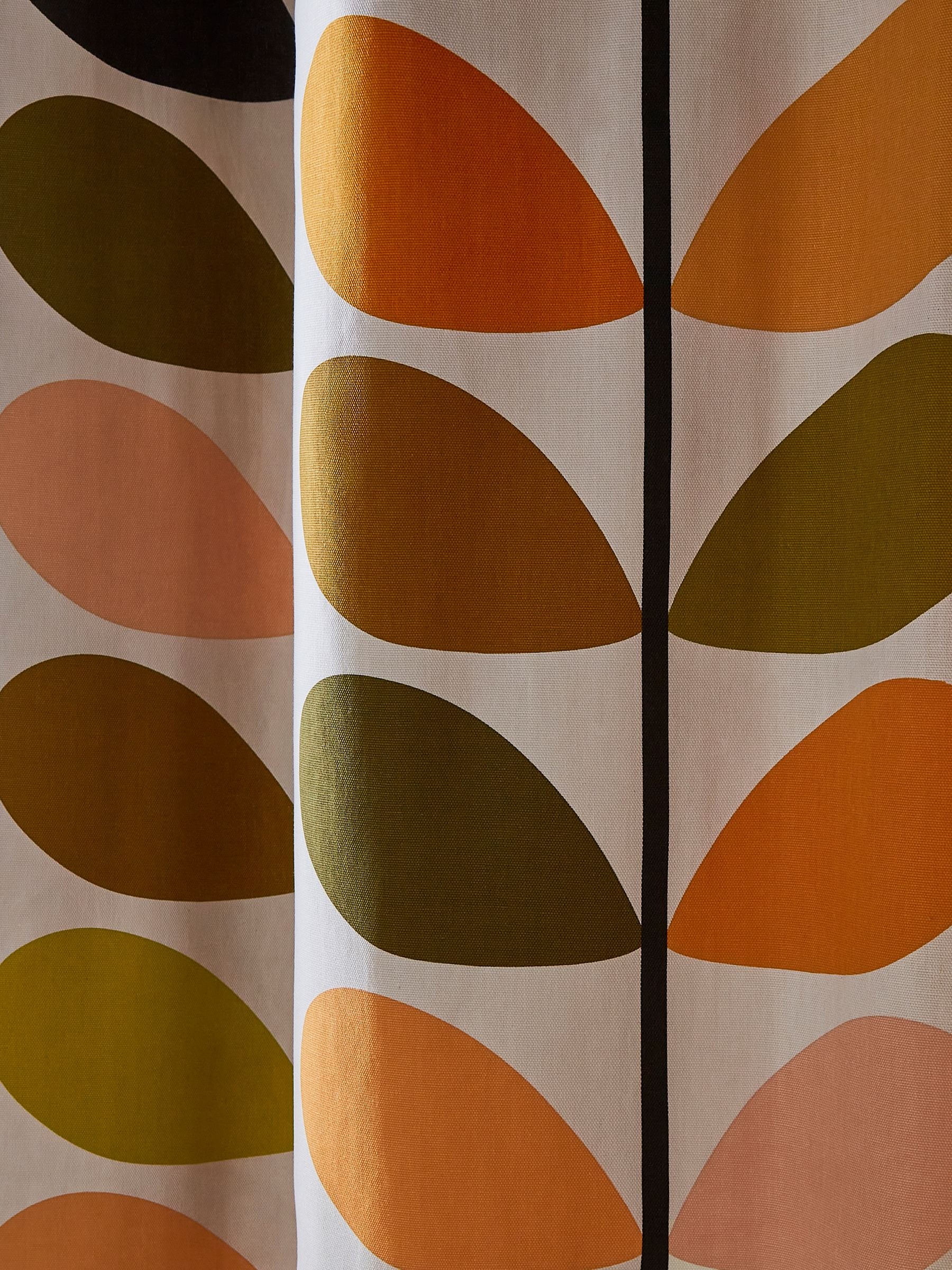 Orla Kiely Orange Multi Stem eyelet curtains (British brand)