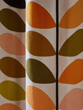 Orla Kiely Orange Multi Stem eyelet curtains (British brand)