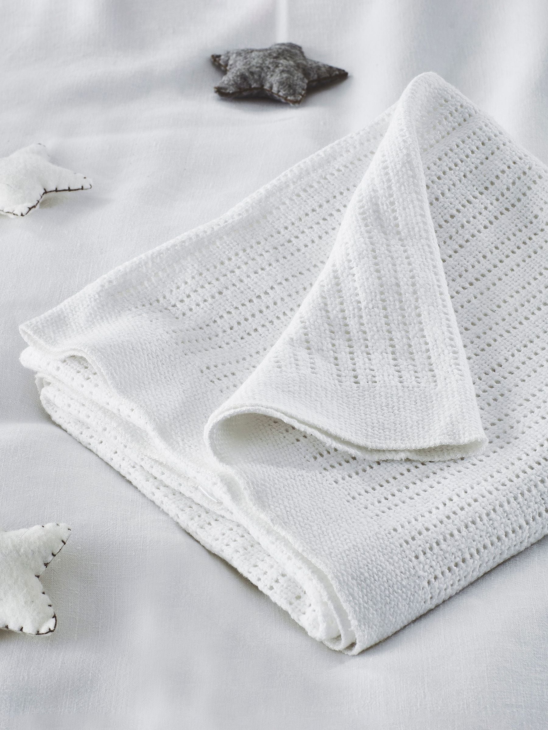 The White Company White The White Company Pink Cellular Satin Blanket