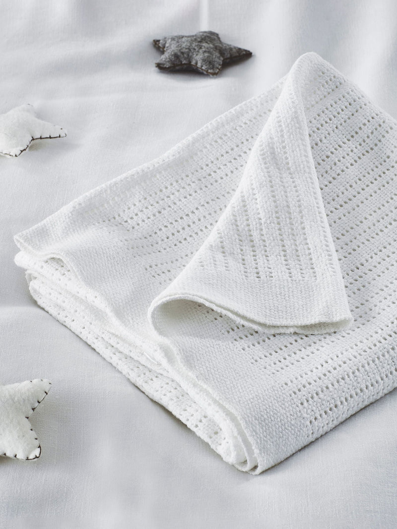 The White Company White The White Company Pink Cellular Satin Blanket