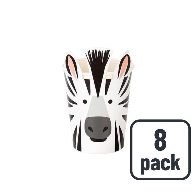 Zebra Recyclable Paper Party Cups   8 per pack