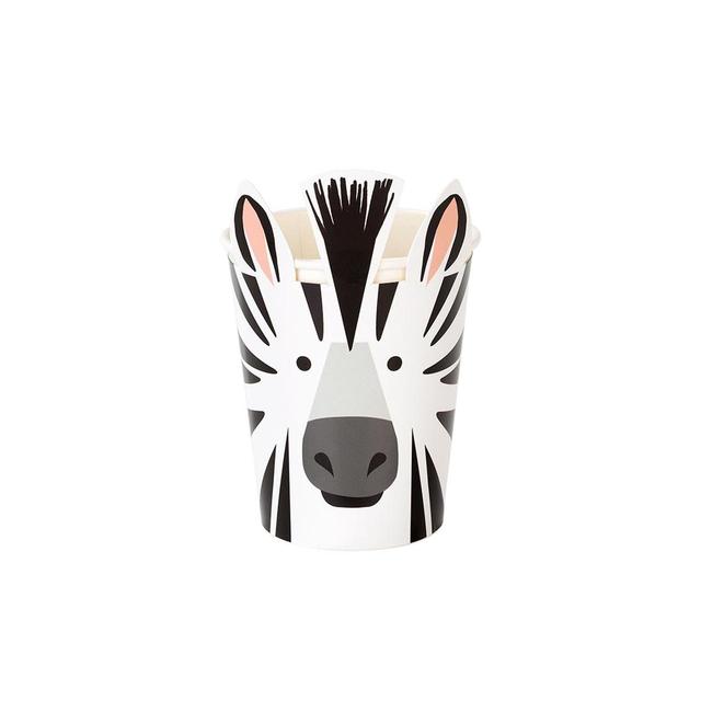 Zebra Recyclable Paper Party Cups   8 per pack