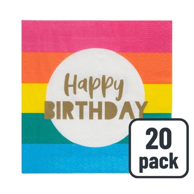 Talking Tables Rainbow Happy Birthday Napkins   20 per pack GOODS M&S   