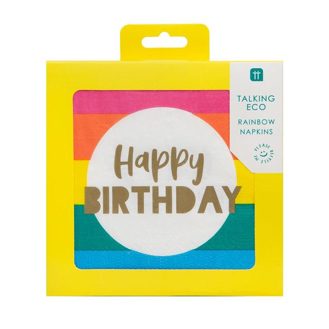 Talking Tables Rainbow Happy Birthday Napkins 20 per pack