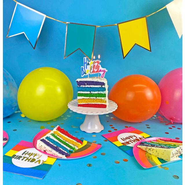 Talking Tables Rainbow Happy Birthday Napkins   20 per pack GOODS M&S   