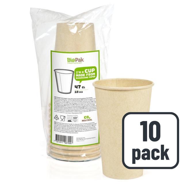 Large Brown Bio Bagasse Cups   10 per pack