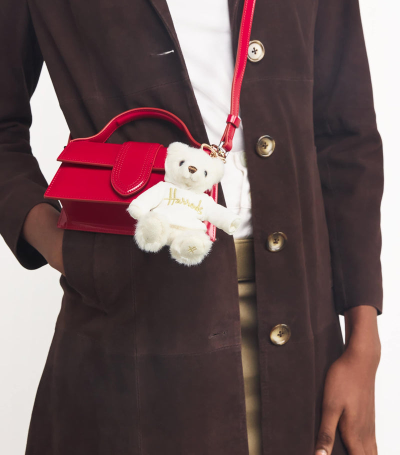 Harrods bear keyring with removable hoodie and gold-tone hardware, 9cm height, UK version