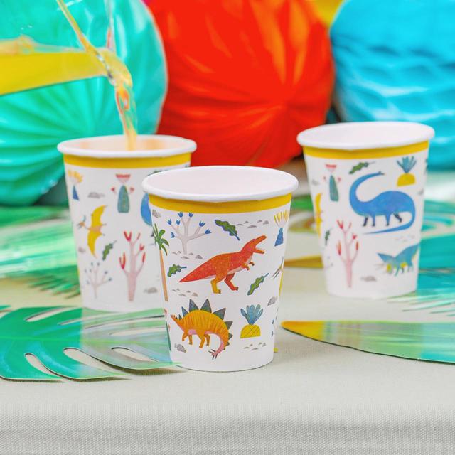 Dinosaur Recyclable Paper Party Cups   8 per pack GOODS M&S   