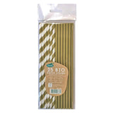 Gold & White Recyclable Bio Straws   25 per pack GOODS M&S   