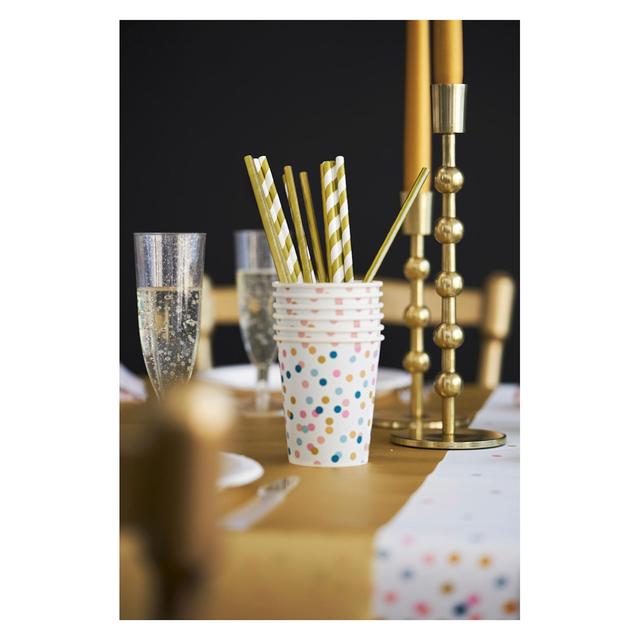 Gold & White Recyclable Bio Straws   25 per pack GOODS M&S   