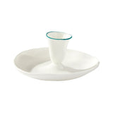 Feldspar teal candle holder in fine bone china - British product