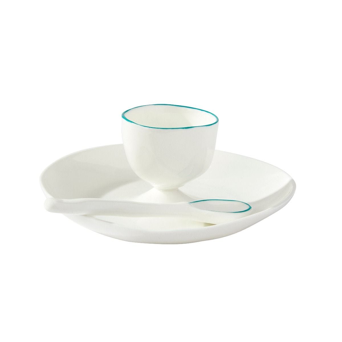 Feldspar fine bone china teal egg cup, imported from the UK