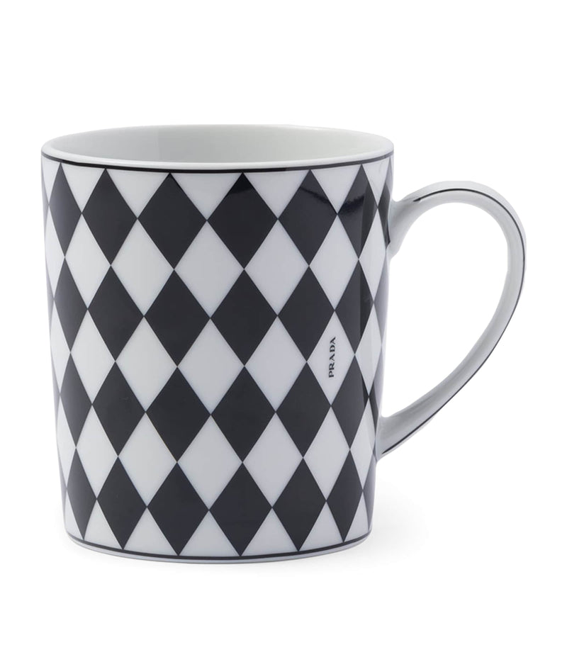 Prada porcelain checkerboard mug, imported from the UK