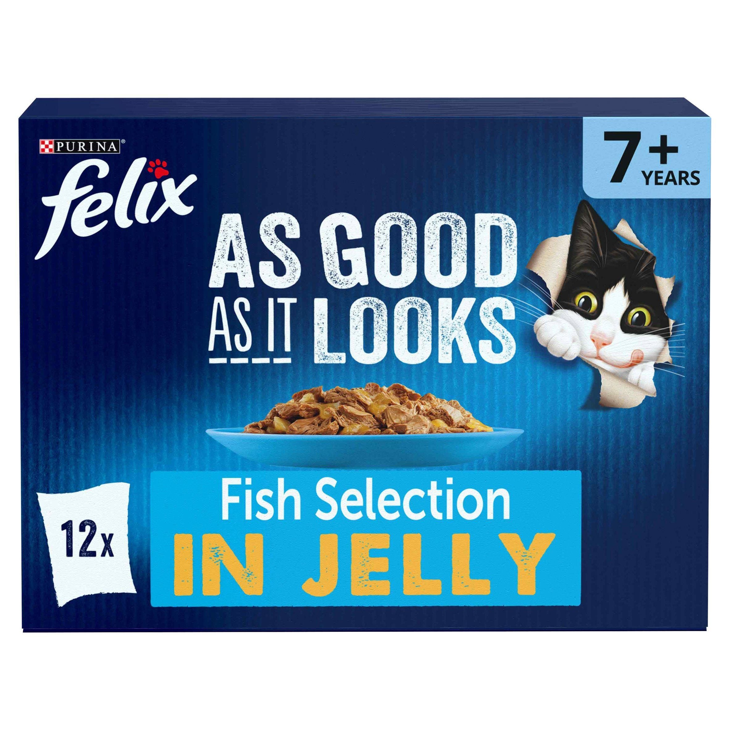 Felix As Good As It Looks Senior Cat Food Fish 12x100g Felix Sainsburys   