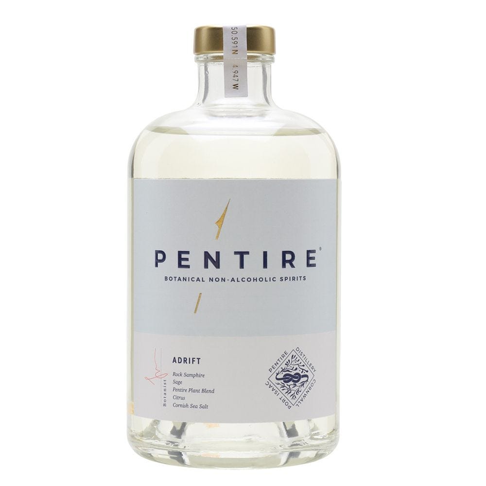 Pentire Adrift non-alcoholic botanical spirit 70cl, imported from the UK