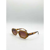 SVNX oval geometric sunglasses in tortoise brown (British brand)