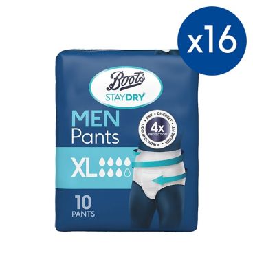 Boots Staydry Pants Men XL - 160 pants (16 Pack Bundle) GOODS Boots   