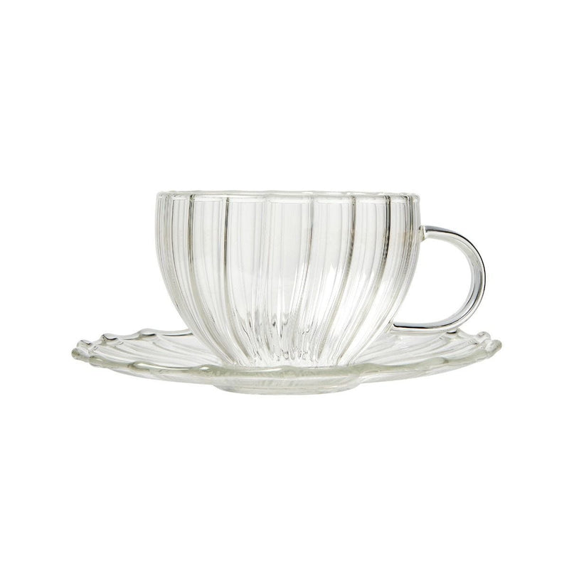Fortnum's elegant glass teacup and saucer 200ml (British brand)