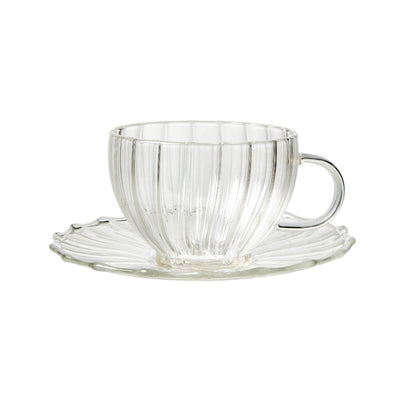 fortnum Fortnum's Elegant Glass Teacup & Saucer 200ml- Buy online at McGrocer