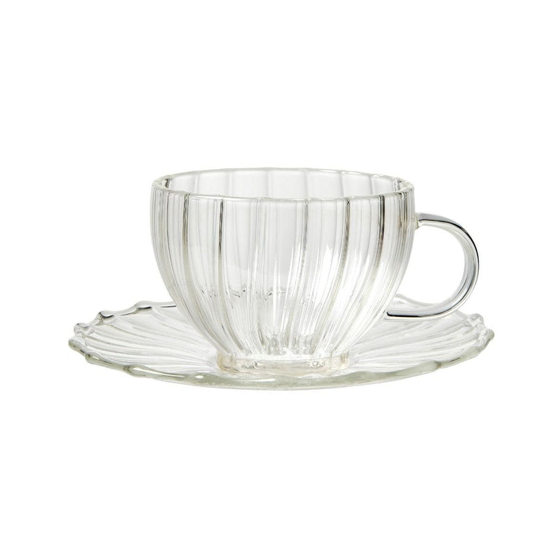 Fortnum's elegant glass teacup and saucer 200ml (British brand)