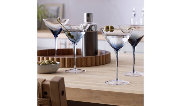Habitat martini glasses set of 4 dark blue gradient - British product