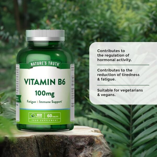 Nature's Truth Vitamin B6 100mg 60 tablets, imported from the UK