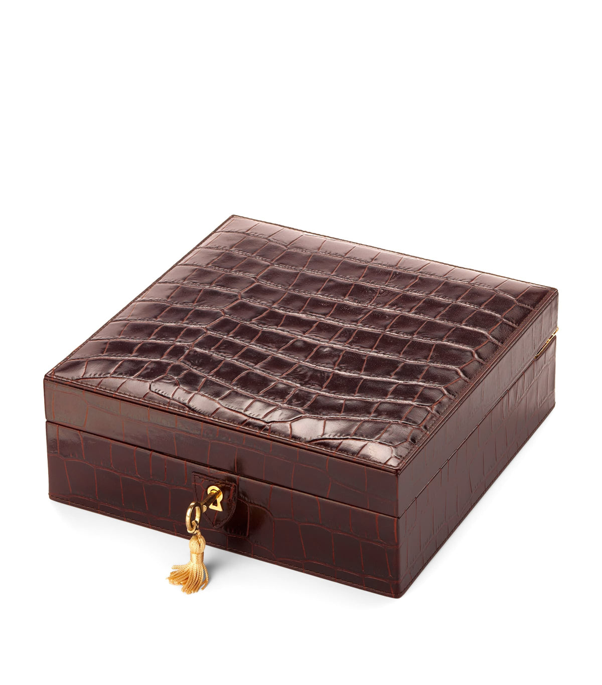 Aspinal Of London croc-embossed leather watch roll - British product