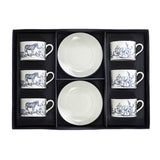 Halcyon Days Serengeti teacup and saucer set of 6 (British brand)
