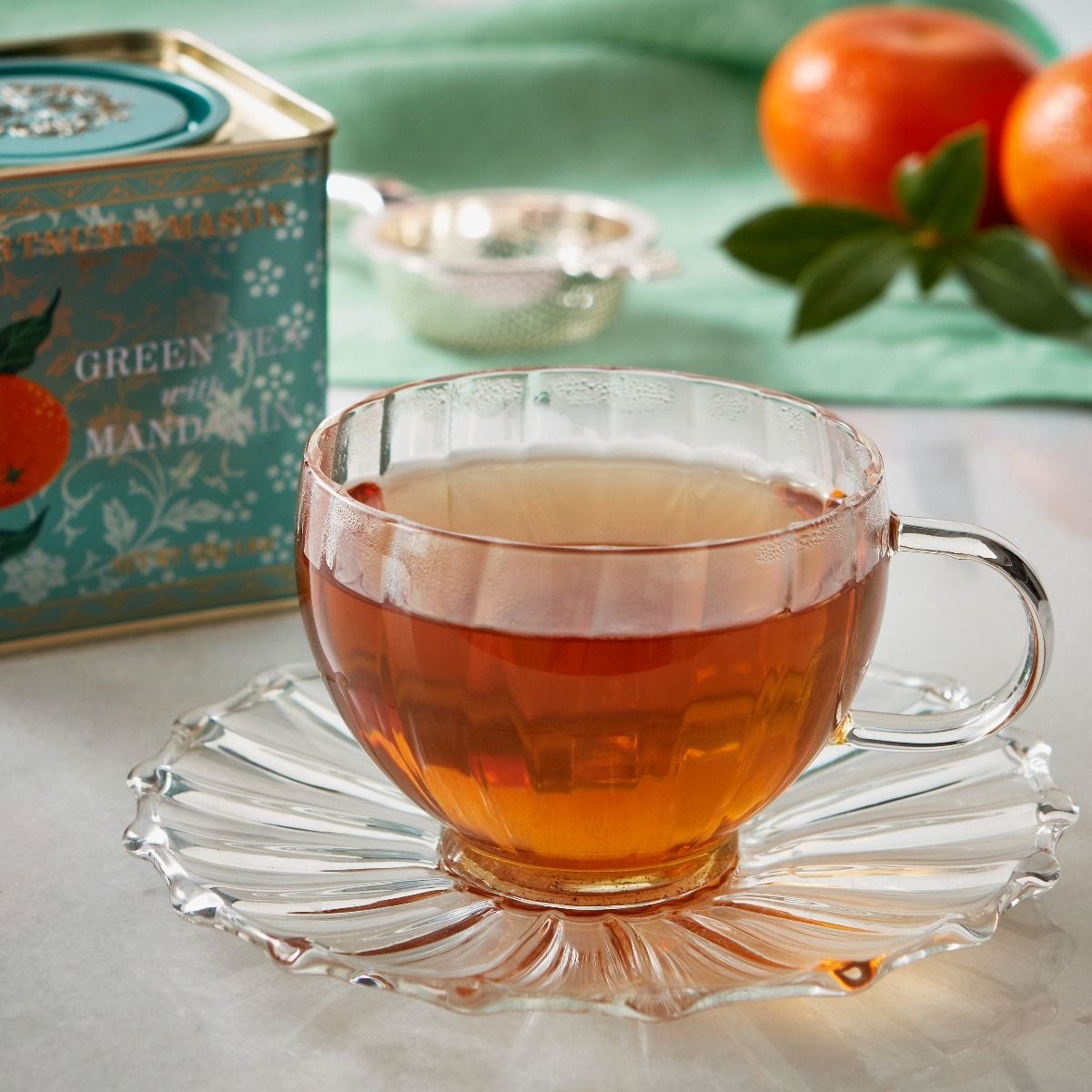 Green tea with mandarin loose leaf caddy 125g (British brand)