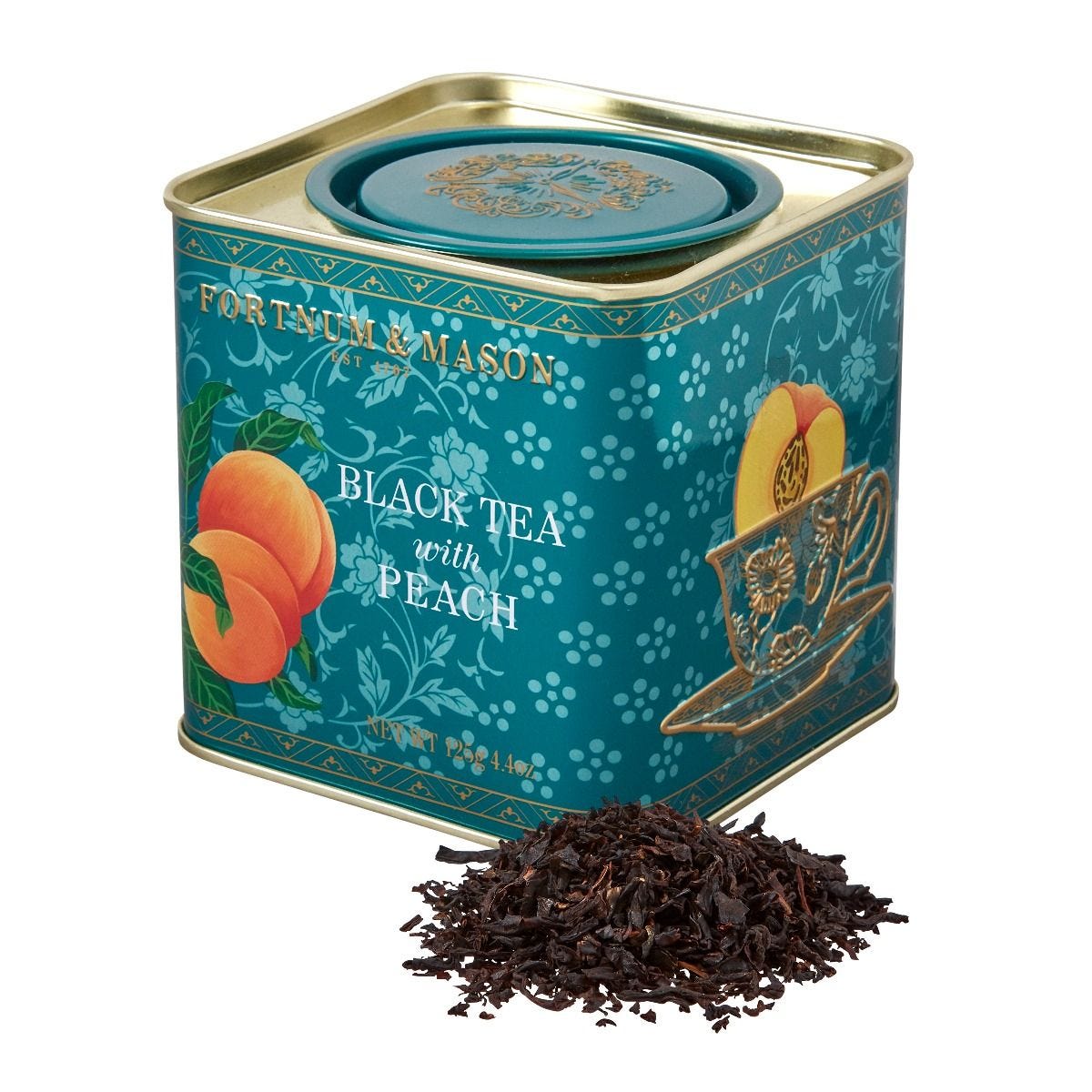 Black tea with peach loose leaf caddy 125g (British brand)
