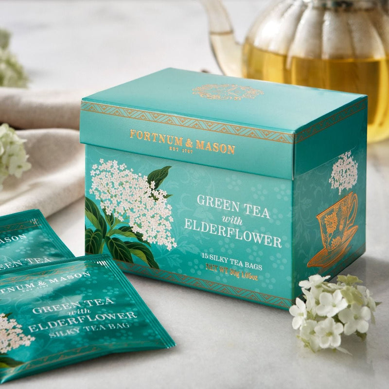 Green tea with elderflower silky tea bags 30g, UK version