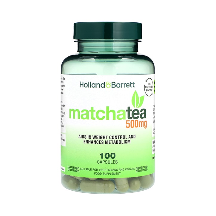 Holland & Barrett Matcha Tea 500mg 100 Capsules GOODS Holland&Barrett   