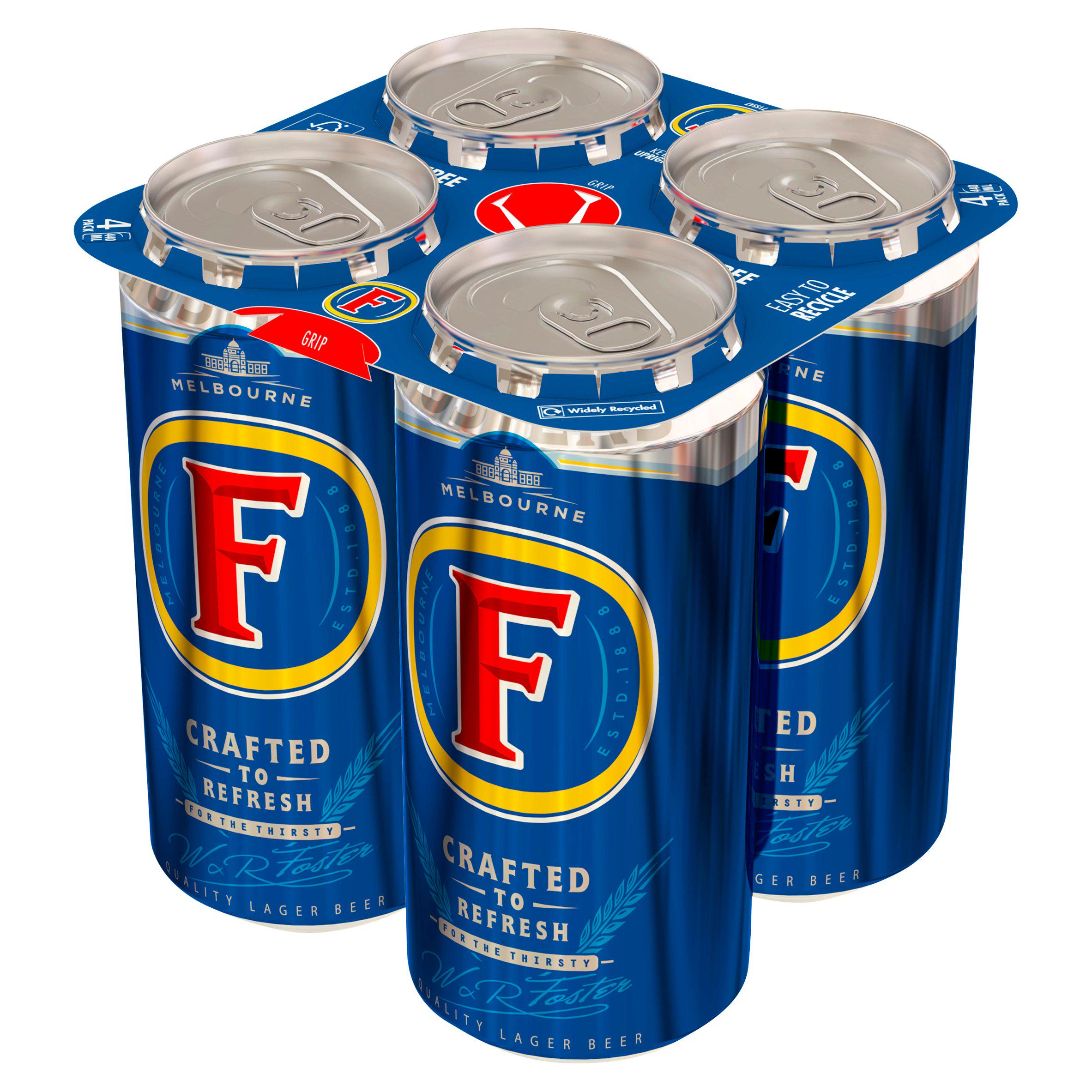 Foster's Lager Beer Cans 4 x 440ml All beer Sainsburys   