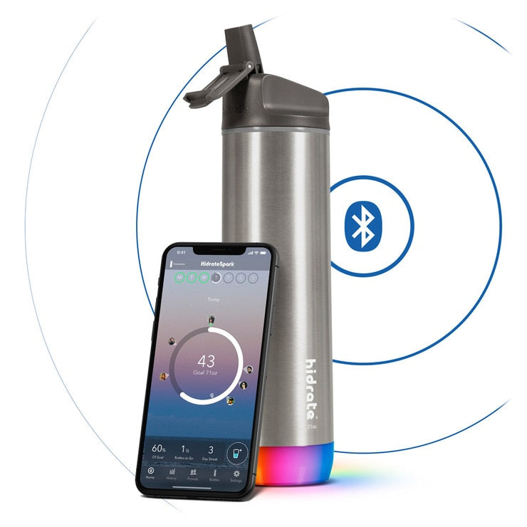 HidrateSpark smart water bottle 620ml, 2 colours - British product