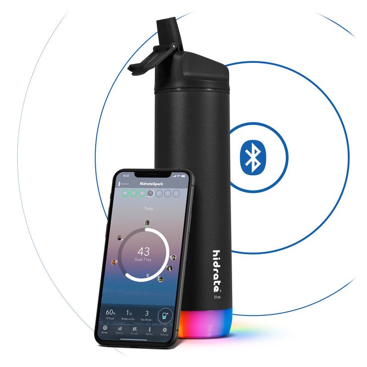 HidrateSpark smart water bottle 620ml, 2 colours - British product