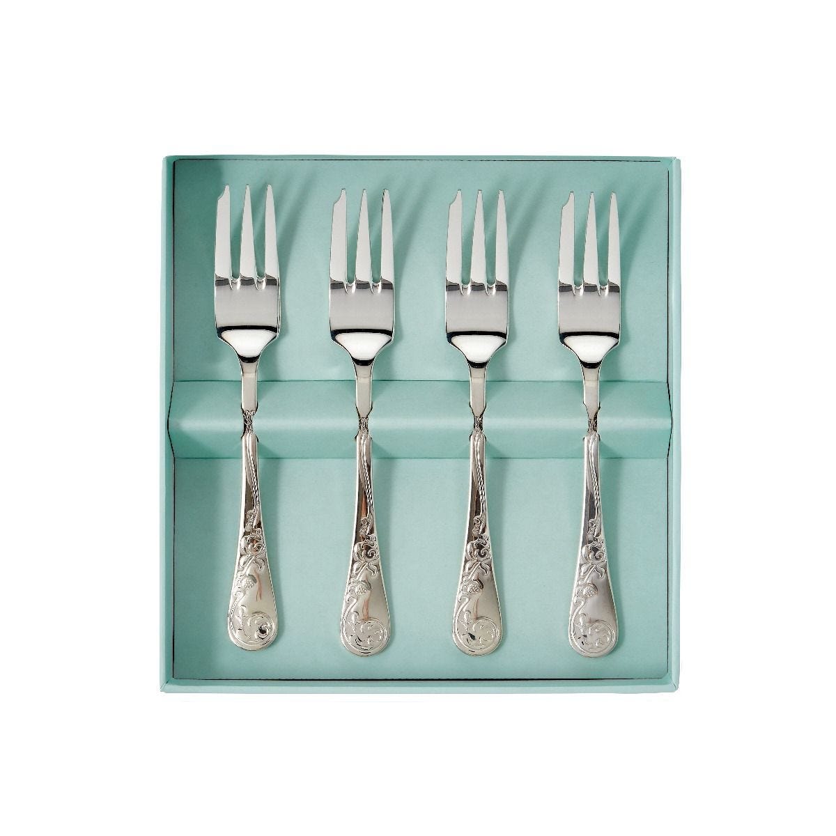 Fortnum's silver-plated pastry forks, set of 4 (British brand)