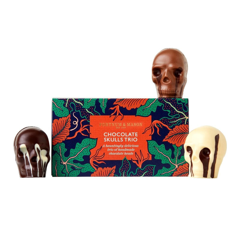 Fortnum's chocolate skulls white, milk and dark 110g, imported from the UK