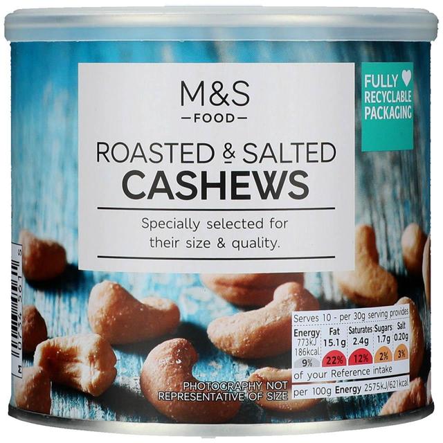 M&S Roasted & Salted Cashew Tin   300g