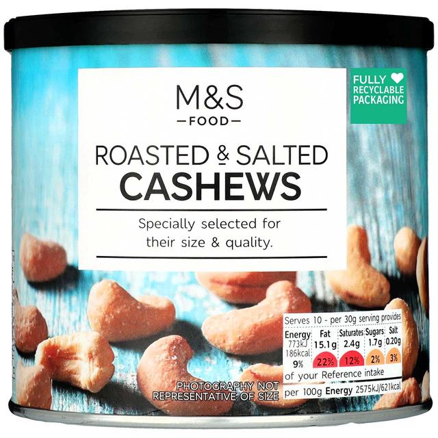 M&S Roasted & Salted Cashew Tin   300g GOODS M&S   